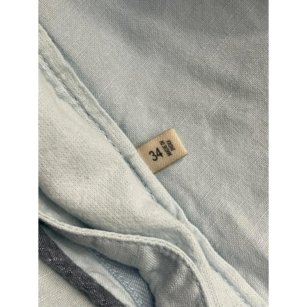 Faherty Brand Men’s Shorts Size 34 Light Blue Linen Blend